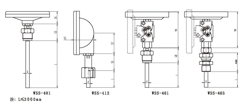 WSS工業雙金屬溫度計（通用型螺紋式）_http://www.tcts.com.cn_雙金屬溫度計_第3張