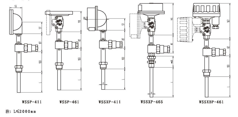 WSSX工業(yè)雙金屬溫度計(jì)（一體化型螺紋式）_http://www.tcts.com.cn_雙金屬溫度計(jì)_第3張